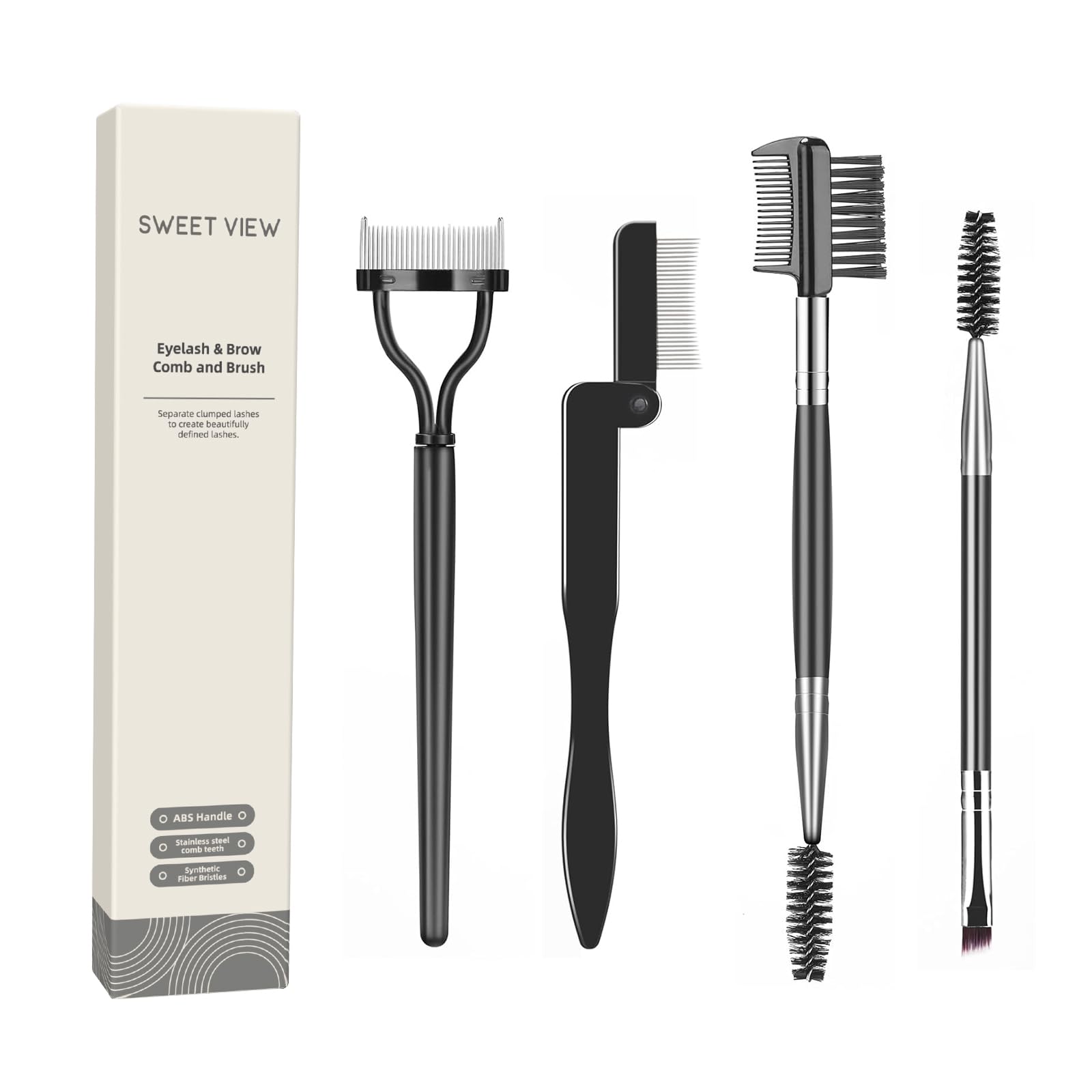 SWEET VIEW Eyelash Comb Lash Separator Tool Brow Brush