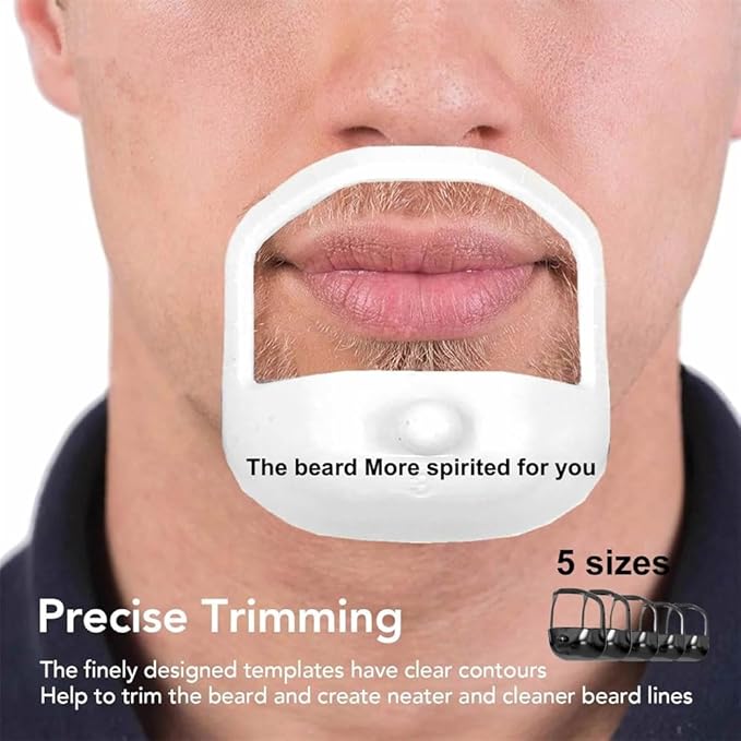 5Pcs Different Shape for Beard,Men's Beard Styling Tools Set,Casual Men's Beauty Care,Men's Beard Trimmer(White)