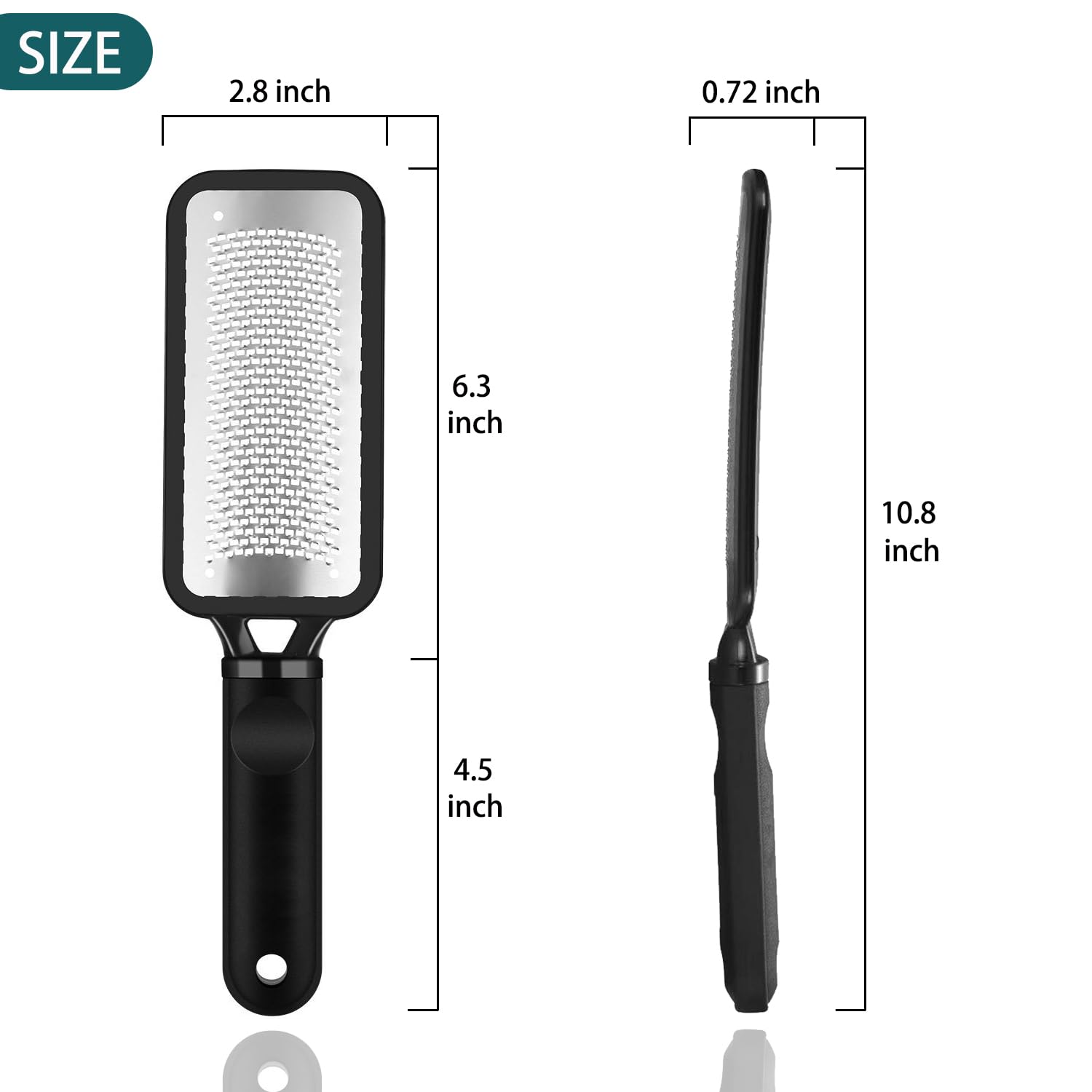 Foot Rasp Foot File, 2 Pcs Stainless Steel Pedicure Callus Remover for Feet, Professional Foot Care Tools for Pedicure to Removes Hard Skin Corns for Dry and Wet Feet