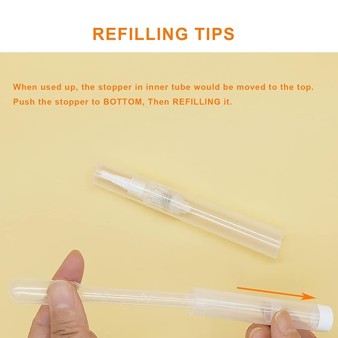 URGINO Cuticle Oil Pen, 3 Pack, Refillable (White)