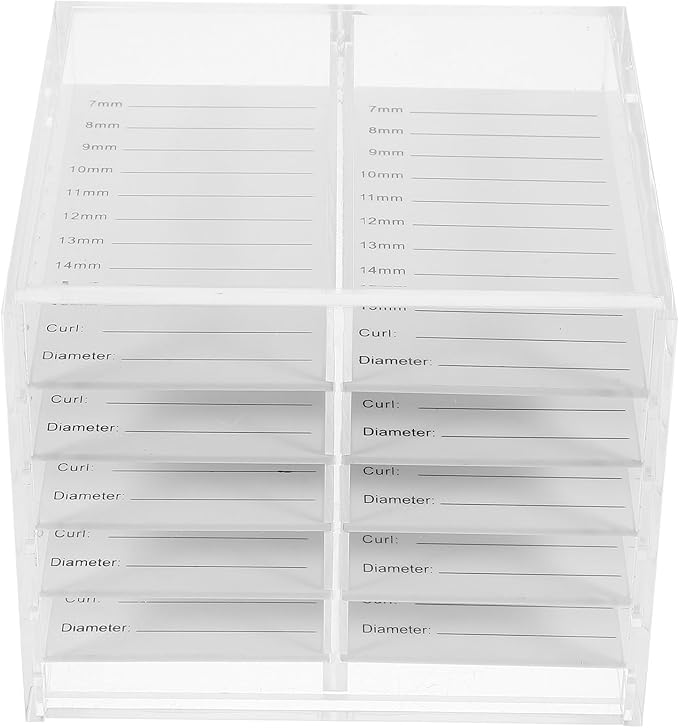 Hemobllo Acrylic False Eyelashes Storage Case 10-layer Multi-tier Eyelash Organizer Portable Makeup Display Box for Household and Travel