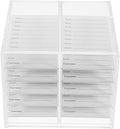 Hemobllo Acrylic False Eyelashes Storage Case 10-layer Multi-tier Eyelash Organizer Portable Makeup Display Box for Household and Travel
