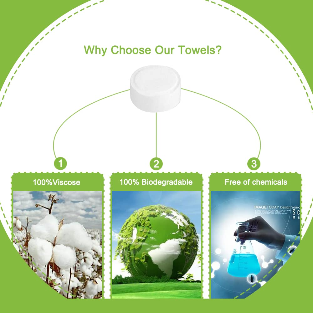 Atitifope Compressed Towel Camping Hiking Bulk Pack 500Count