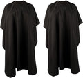 YELEGI Professional Hair Cutting Cape(2Pcs), Salon Barber Cape with Adjustable Snap Closure, Waterproof Hair Dye Color Cape Hair dressing stylist apron (Black)