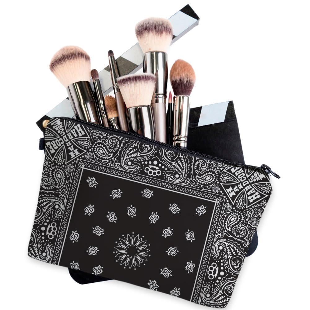 Loomifang Small Makeup Bag Cosmetic Bag for Women, Pretty Design Organizer Case with Zipper Closure, Lightweight and Water-Resistant Make Up Bag - 8.65"x 5.35" x 7.08"（Mandala Flowers）