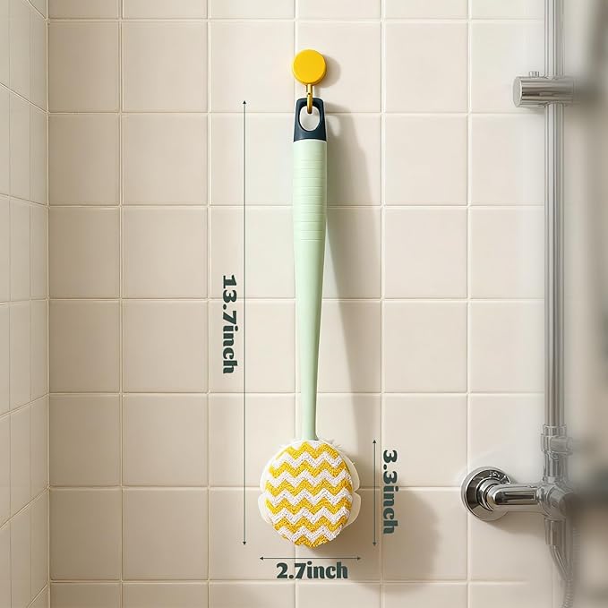 Bath Back Scrubber Brush for Shower,Dry Brushing Body Brush for Men Women Long Handle Exfoliator