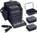 UOZL Nail Polish Organizer Case Hold 90 Bottles with 3 Detachable Bag,Black