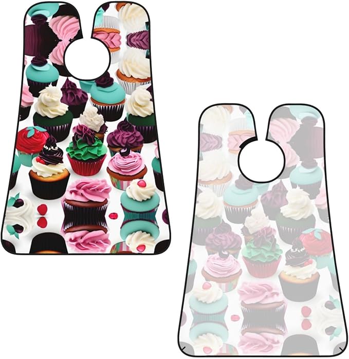 Delicious Cupcakes Print Beard Bib Apron For Men, Beard Hair Catcher For Men Shaving Trimming,Beard Cape Cloth