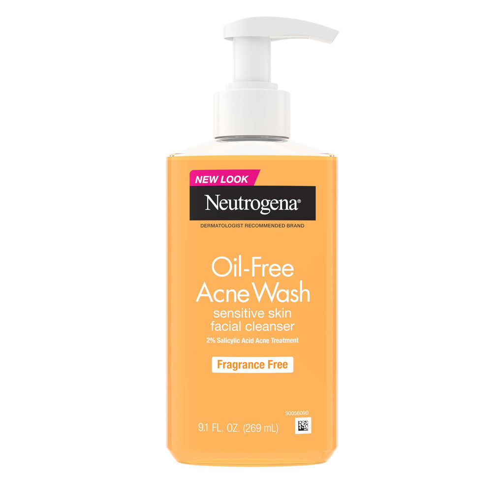 Neutrogena Oil Free Acne Face Wash, Fragrance Free, 9.1 fl oz