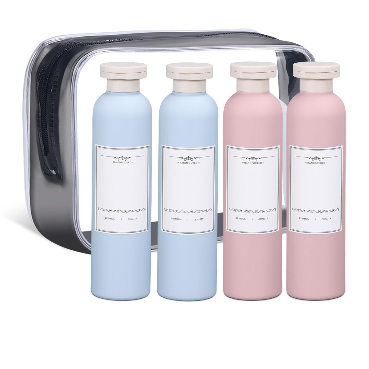 ASEVAT 6.7 oz Leak-Proof Travel Bottles, 3 Pack Refillable Plastic Squeeze Vessels with Caps, Portable Containers for Shampoo, Lotion, Cream & Daily Liquids