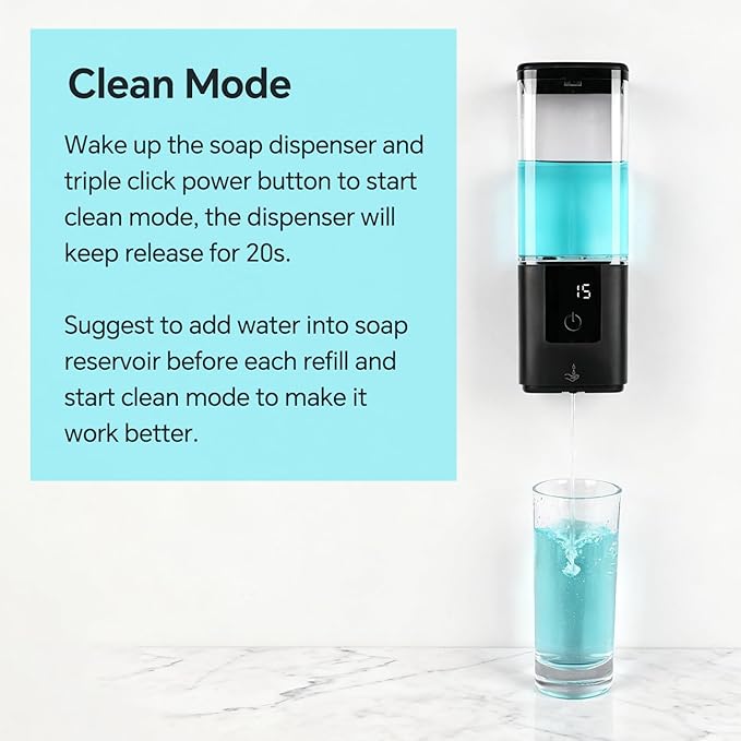 LAOPAO Automatic Soap Dispenser Wall Mount Rechargeable Liquid Soap Pump for Kitchen, Touchless Soap Dispenser for Dish/Hand/Shower Soap, Home & Commercial, 540ml, Black