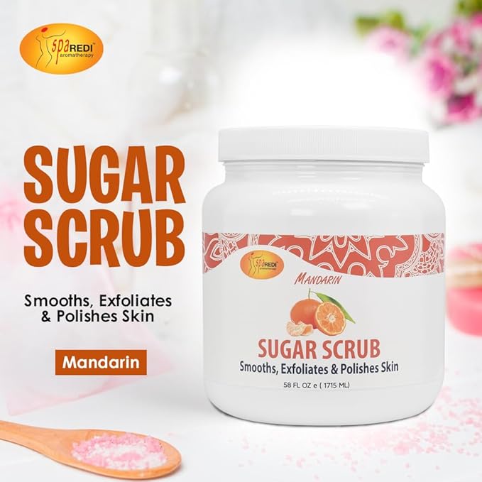 SPA REDI Exfoliating Body Scrub | Dual-Action Exfoliant & Moisturizer with Scrub & Lotion in One Scoop for Glowing, Deeply Moisturized, and Touchably Soft Skin 58 Oz