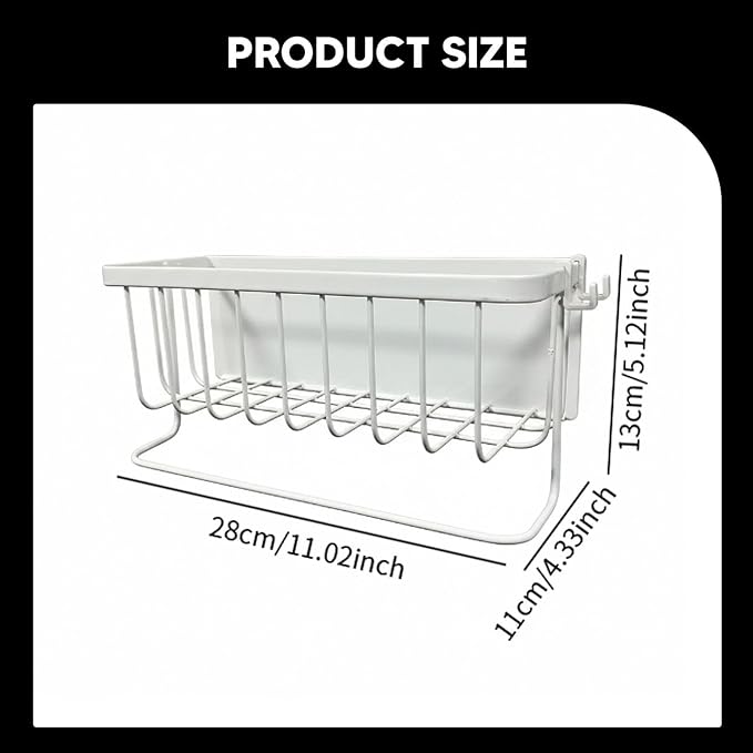 Refrigerator Shelf, Storage Basket, Hanging Basket, Food Organizer Made of Stainless Steel with Easy Assembly and Versatile Use for Kitchen, Bedroom, White