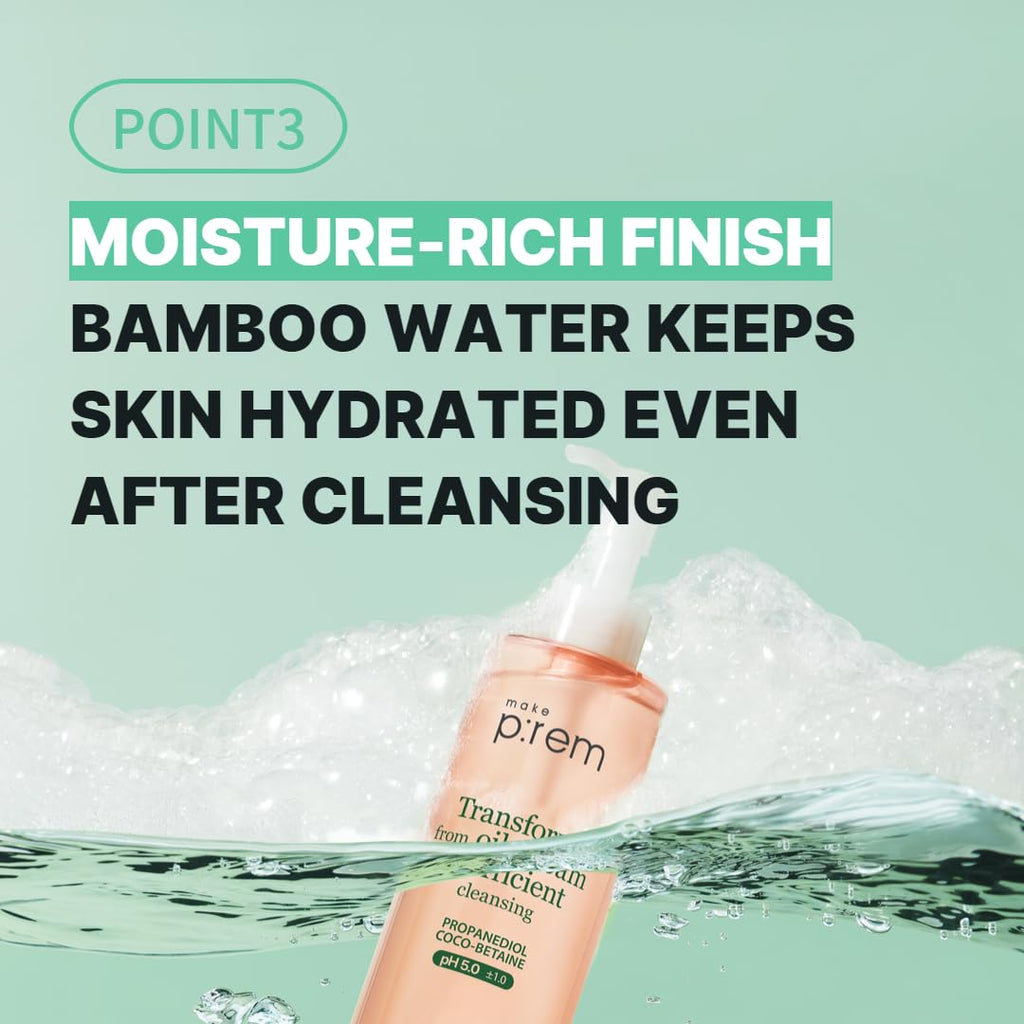 MAKE P:REM Safe Me. Relief Moisture Cleansing Oil, Deep Pore Cleansing Makeup Remover for Oily Skin, All Skin Types, Gentle Blackhead Remover, Korean Skin Care, 7.1 fl.oz. (210mL)