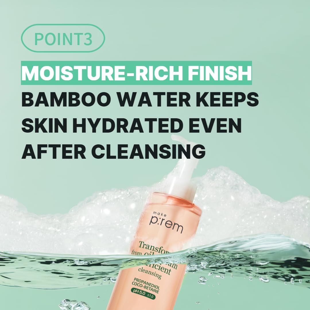 MAKE P:REM Safe Me. Relief Moisture Cleansing Oil, Deep Pore Cleansing Makeup Remover for Oily Skin, All Skin Types, Gentle Blackhead Remover, Korean Skin Care, 7.1 fl.oz. (210mL)