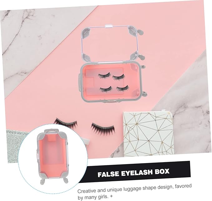 VICASKY Eyelash Storage Box Eyelash Organizer Case for False Lashes Waterproof Plastic Lash Container Handle for Travel and Makeup Enthusiasts