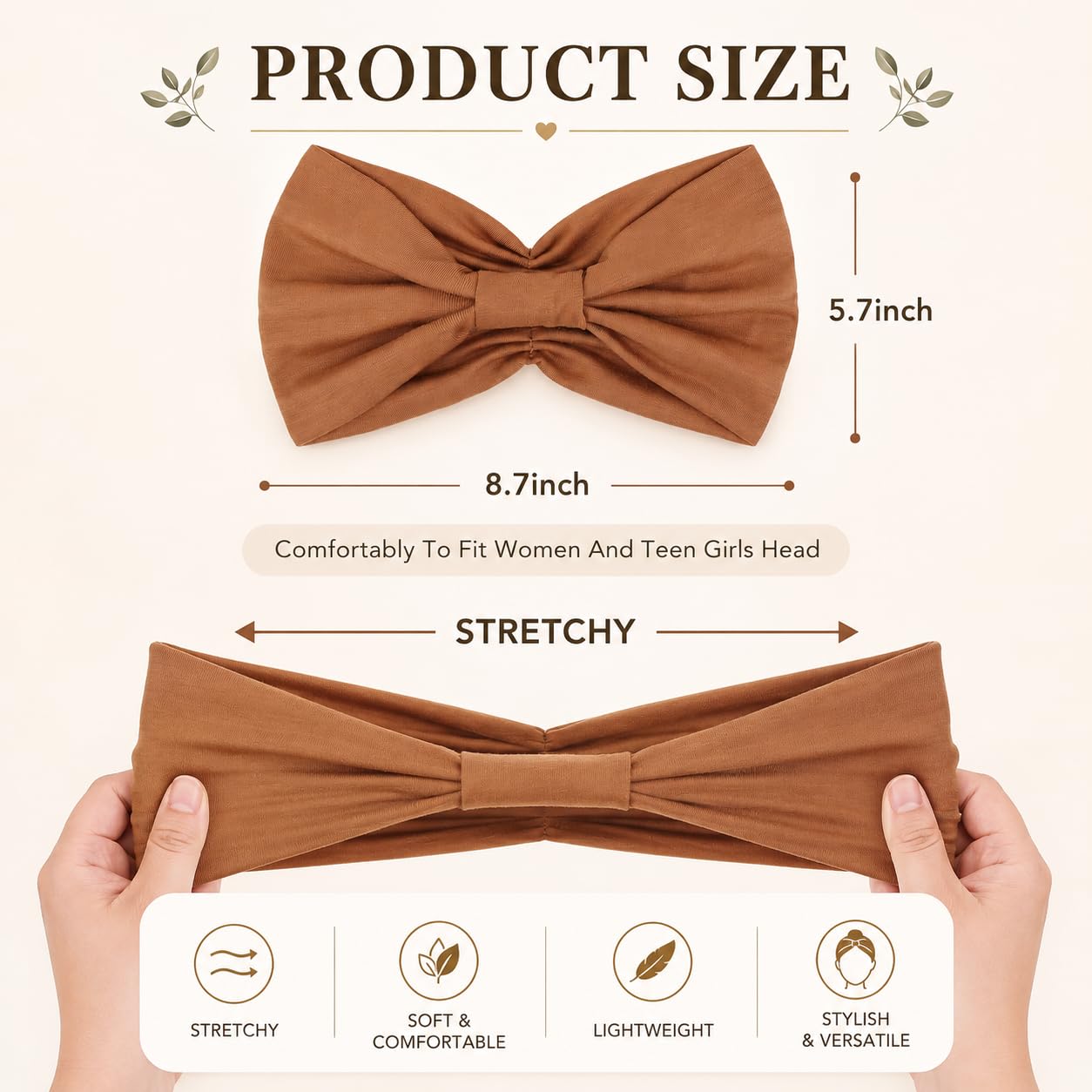 Kachanaa 6 Packs New Wide Headbands for Women's Hair,Non Slip Soft Elastic Bandeau Hair Bands Makeup Yoga Workout Running Sweat Hair Wraps Fashion Hair Accessories