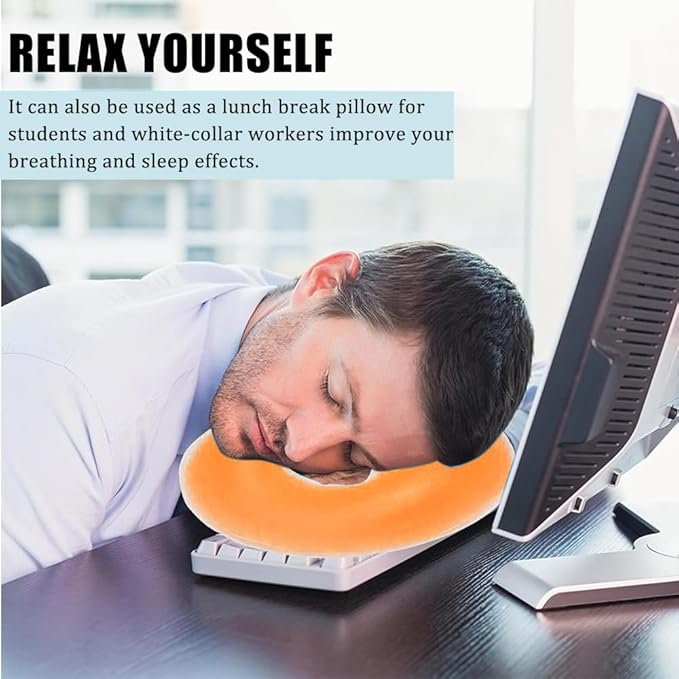 OULIGET Silicone Face Massage Pillow,SPA Beauty Face Relax Headrest,Salon Skin Care Soft Overlay Travel Head Support,Yellow