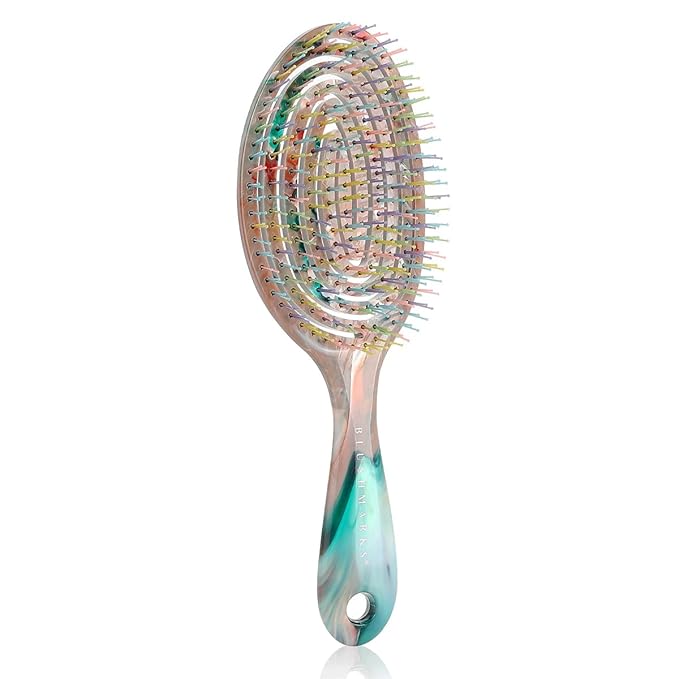 BLUSHMARKS Detangling Wet Hair Brush for Thin or Straight Hair, Vented Detangler Hairbrush with Double-Layered Ultra and Soft-Nylon Bristles for Wet or Dry Hair, Gifts for Women Girls Kids