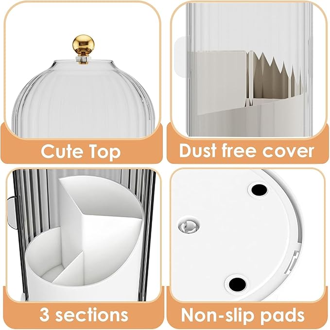 Zufudo Toothbrush and Toothpaste Holders with Cover, Transparent
