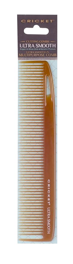 Cricket Ultra Smooth Hair Cutting and Styling Comb Set - Argan, Olive Oil, and Keratin Infused Combs - Frizz Control, Shine Enhancement, and Manageability