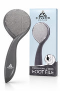 ELEVATED EMPIRE Foot Scrubber & File Callus Remover for Feet - Dual-Sided Stainless Steel Pedicure Tool for Cracked Heels, Dead Skin & Rough Skin - Wet or Dry Use, Men & Women
