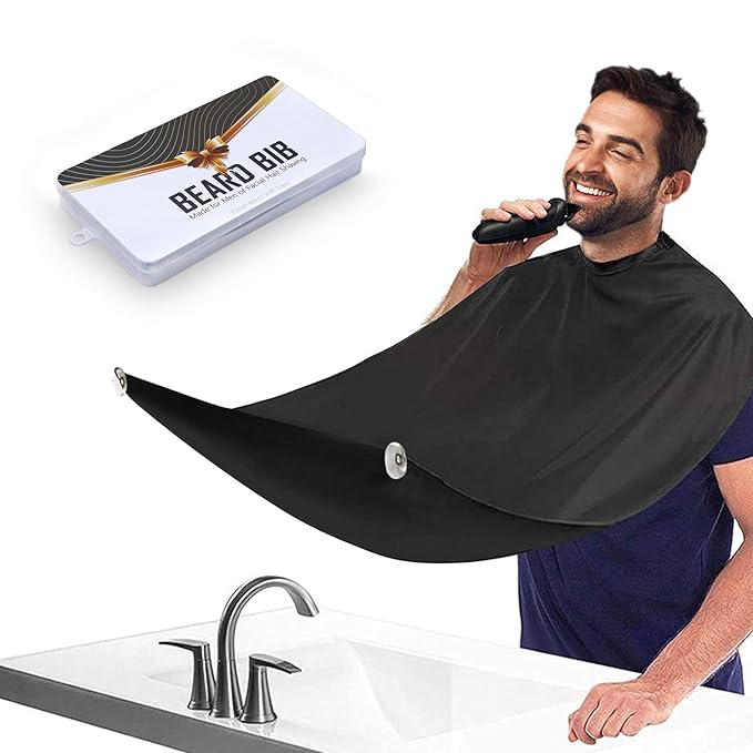 Showvigor Beard Bib for Men, Shaving Hair Catcher Apron with 2 Suction Cups