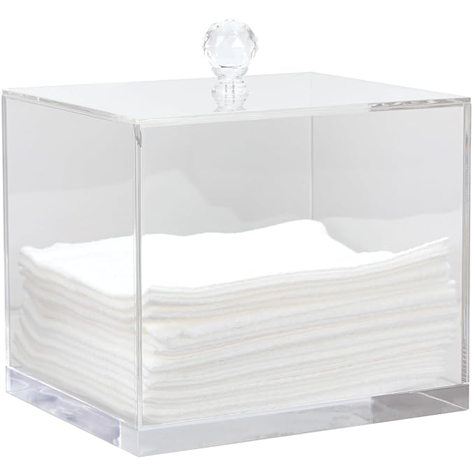 ForPro Premium Pure & Simple XL Facial Towel Acrylic Holder, Holds 50 Pure & Simple XL Facial Towels, Disposable Makeup Remover Dry Wipe Holder