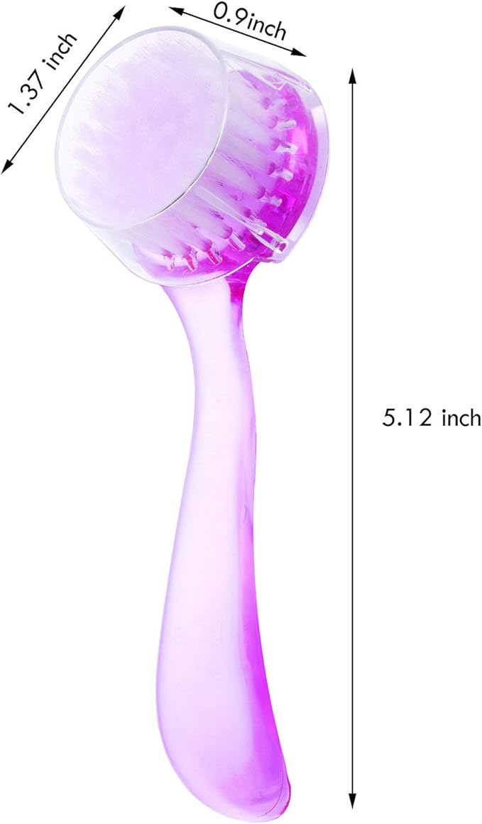 3 Pieces Facial Cleansing Brush Acrylic Handle Face Scrubbers Soft Bristle Exfoliator Cleaner Brush Scrub Exfoliating Facial Scrubber for Face Care Makeup Skincare Removal(Pink, Purple, Blue)