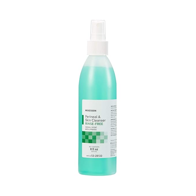 McKesson Perineal Skin Cleanser, 8 oz [Pack of 1] Rinse-Free Body Wash for Incontinence or Ostomy Care, Herbal Scent