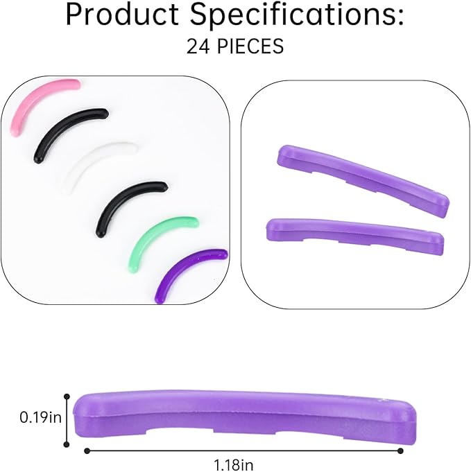 Eyelash Curler Refills Compatible with e.l.f.,24PCS,Silicone