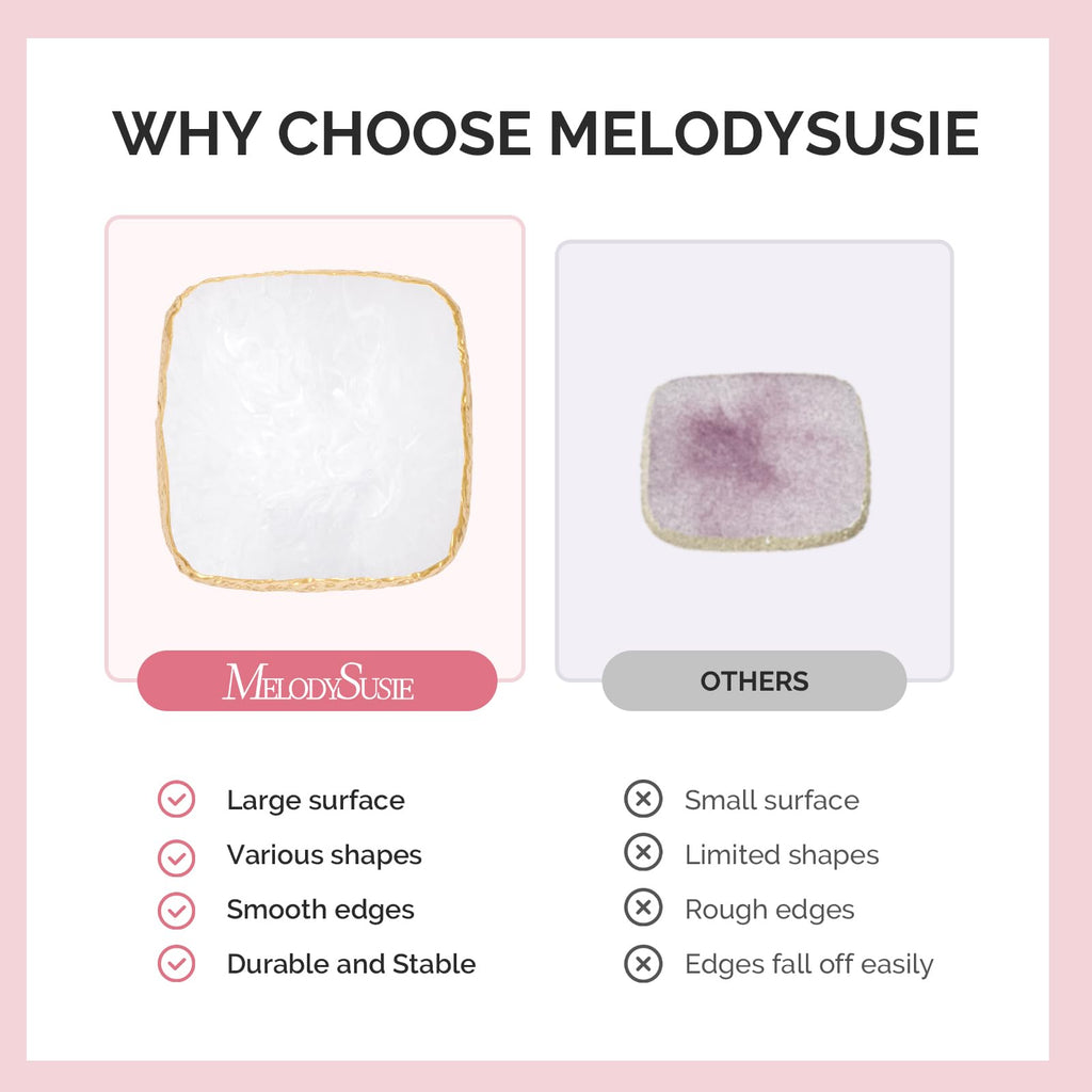 MelodySusie 1Pc Square Resin Nail Art Palette Color Mixing Board White