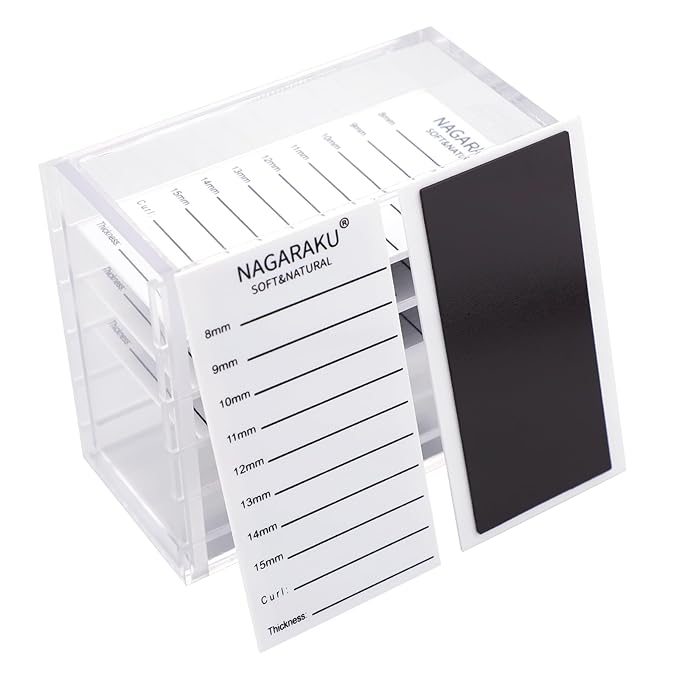 NAGARAKU Magnetic Lash Extension Storage Box, False Eyelashes Organiser Box 5 Layers Dustproof Eyelash Extensions Storage Volume Lash Makeup Tools Case Transparent Box with Magnetic Eyelash Plate