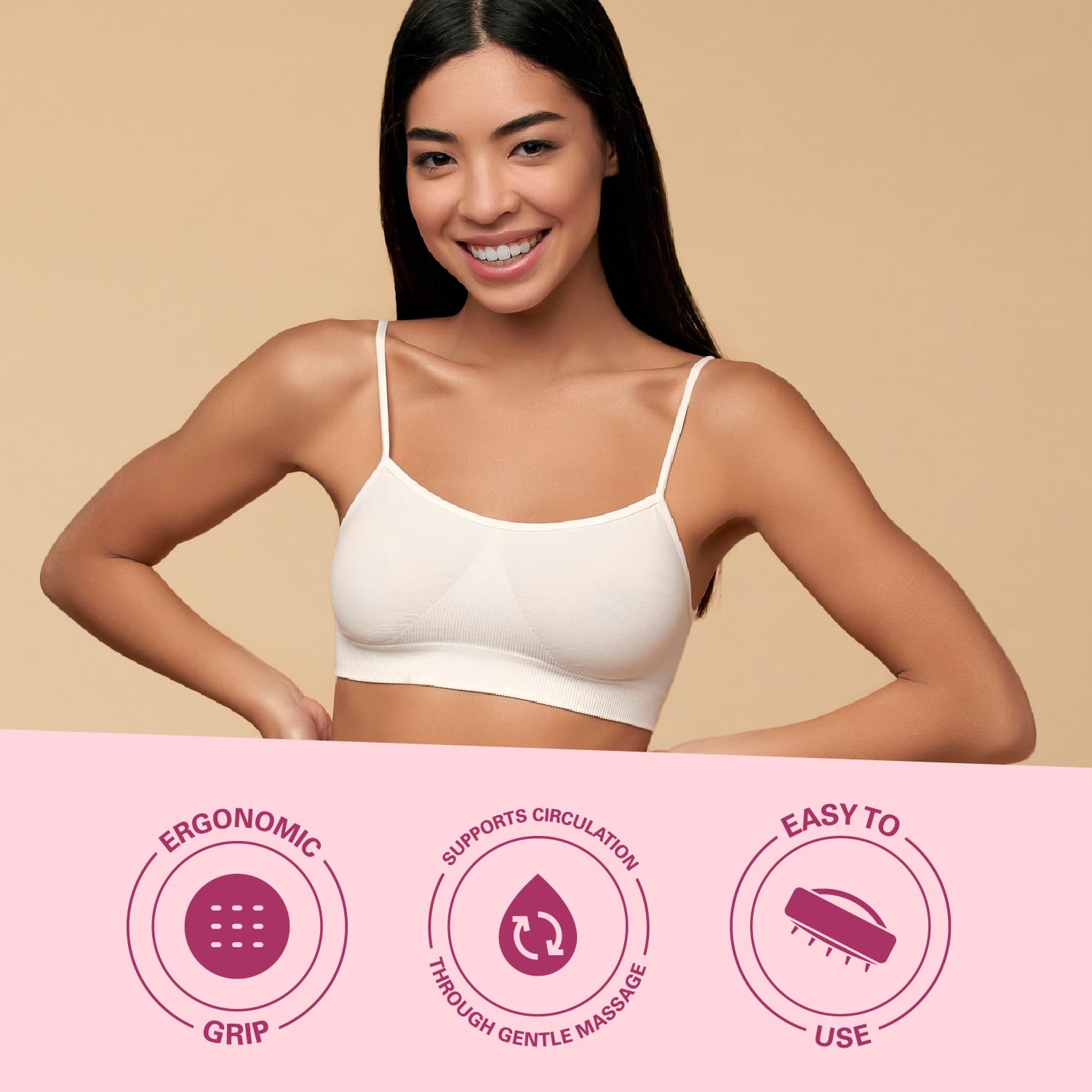 Anti Cellulite Brush, Massager & Body Scrubber for Toning & Firming by M3