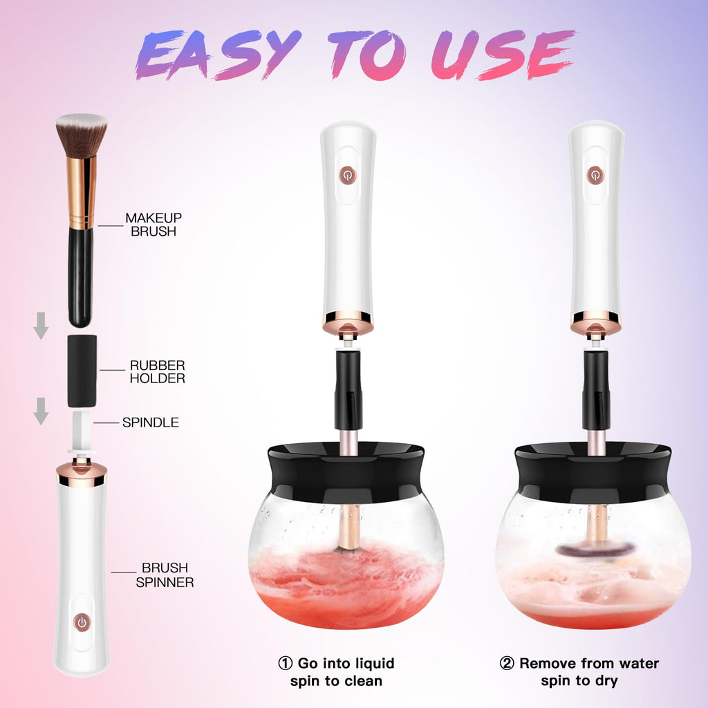 Electric Makeup Brush Cleaner Machine - Makeup Brush Cleaner for Brushes Wash and Dry Quickly -Perfect for Daily Makeup or Frequently Used Makeup Brushes