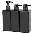 Suream 22oz/650ml Large Plastic Pump Bottles for Shampoo, Bathroom Shower Dispensers, Empty Refillable Cosmetic Pump Dispenser for Lotion, Creams, Body Moisturizer, Massage Oil, Hand Wash, Soap, Black