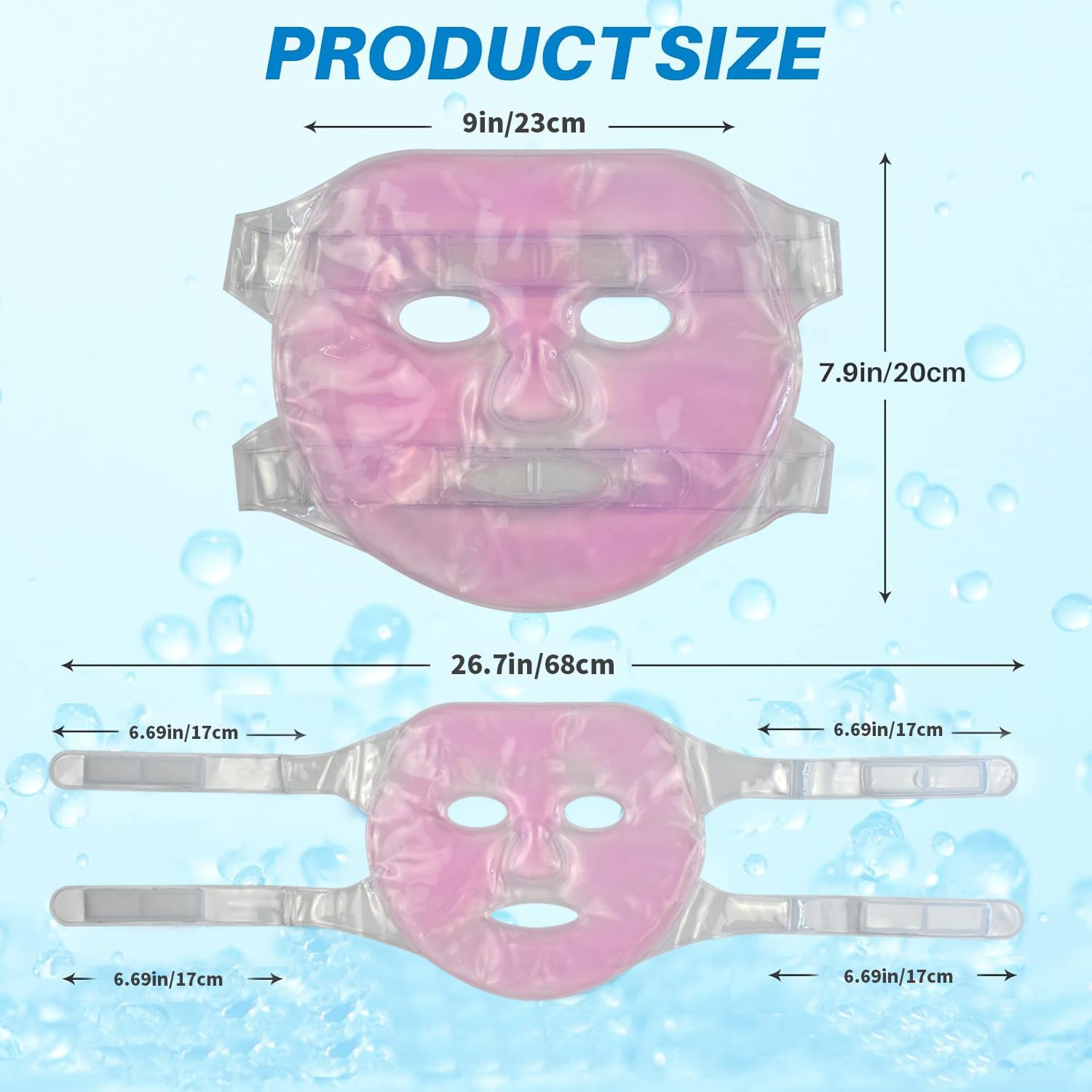 SportEmblema Ice Face Mask - Cooling Gel Face Mask for Puffy Eyes & Headache Relief, Hot Cold Therapy Compress for Facial Skincare, Post Laser Treatment, Sinus Pressure & Migraine, Reusable