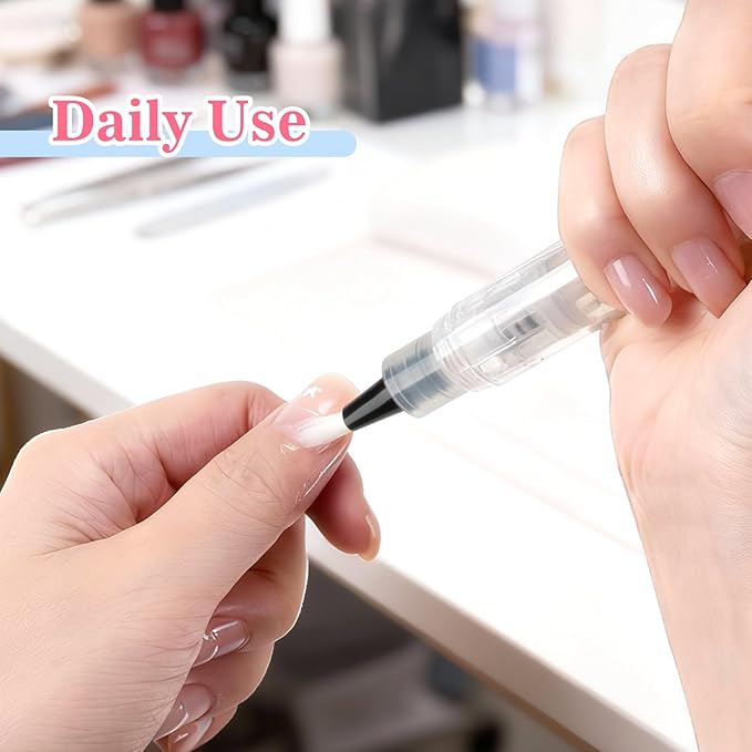 RAQEHO Cuticle Oil Pen Refillable - Empty Nail Oil Pen with Brush Tip Reusable Press Applicator Transparent Cosmetic Containers for Nail Oil Eyelash Growth Liquid Cosmetic Lip Gloss (3 Pack 6ml)