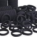 J-MEE Hair Bands 100PCS Seamless Cotton Ponytail Holders Scrunchies Hair Accessories for Thick Hair (black)