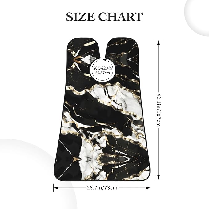 Black And White Marble Texture Print Beard Bib Shaving Apron, Beard Hair Trimming Cape Gift For Dad