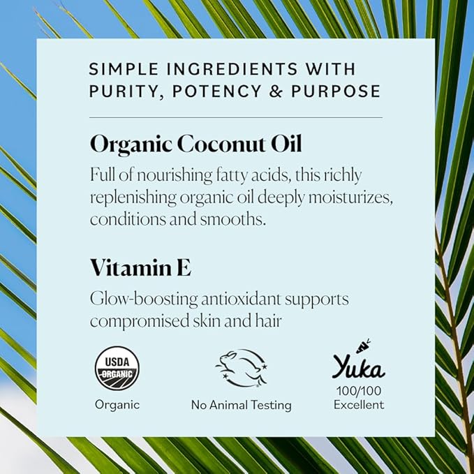 Sky Organics - Organic Coconut Oil & Vitamin E, 16.9 fl oz - Skin & Hair Ultra-Hydrating Oil - Fatty Acids & Antioxidants - Natural, Vegan & Cruelty Free - Skin Care & Hair Care with ebook