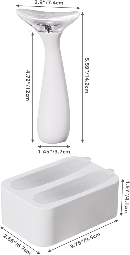 NiHome White Silicone Facial Ice Mold Tool, Reusable Cooling Face and Body Stick for Puffiness Relief, Pore Tightening, Sun-Exposed Skin Soothing, Headache Refreshing Care, Portable with Handle