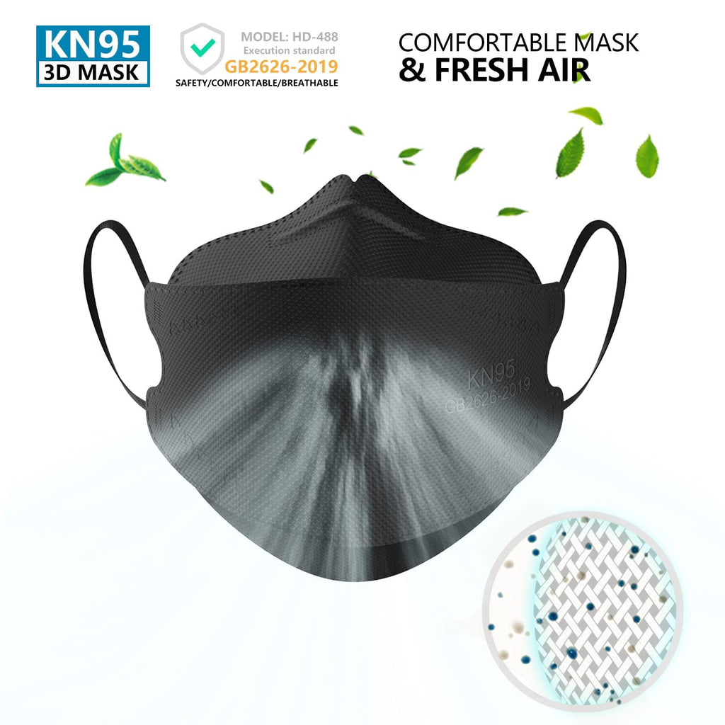 KIMARS KN95 Face Masks 50 Pack, Breathable Comfortable and Disposable KN95 Mask, Black