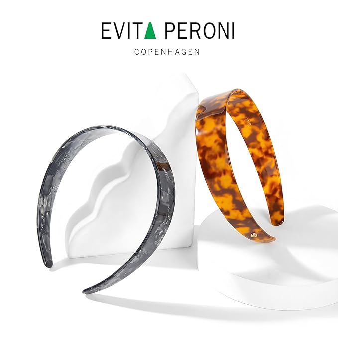 EVITA PERONI Wide Headbands for Women with Teeth No Headache No Slip-Gray