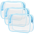 PACKISM TSA Approved Toiletry Bag - Clear Makeup Bag for Travel, Light Blue