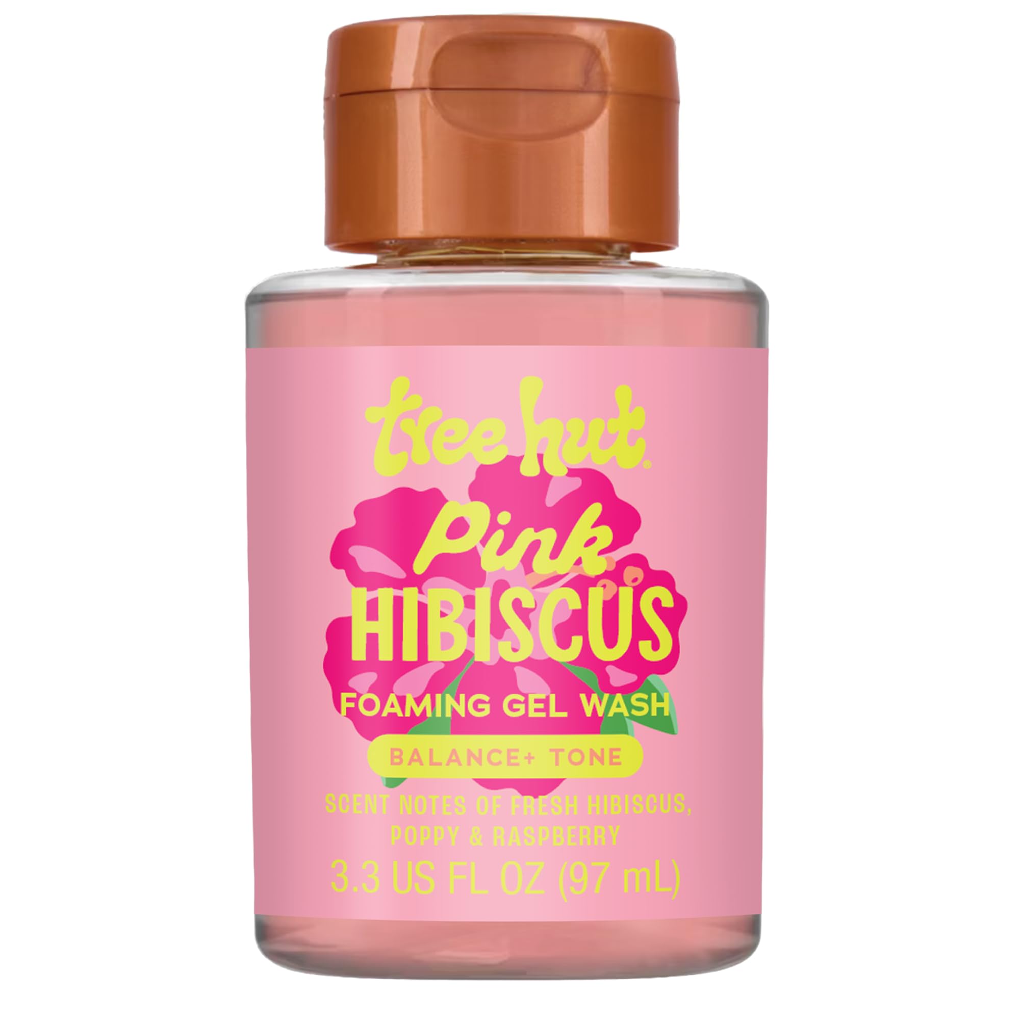 Tree Hut Pink Hibiscus Mini Body Wash, Travel Size Shower Gel w/Shea Butter & Essential Oils, Soft Smooth Skin, Gentle Cleanser For All Skin Types, TSA Approved, Self Care Gifts for Women, 3.3 Fl Oz