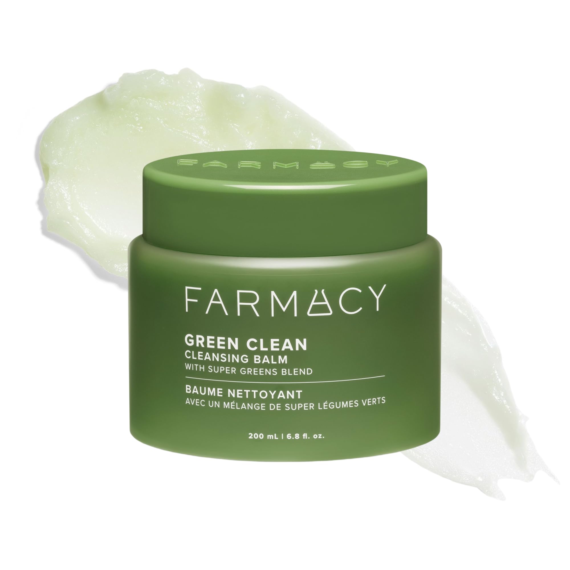 Farmacy Makeup Remover Cleansing Balm - Green Clean Waterproof Makeup Remover Balm + Oil Cleanser for Face - Gently Melts Make Up + SPF - Hydrates + Softens Skin with Super Greens + Papaya (200ml)