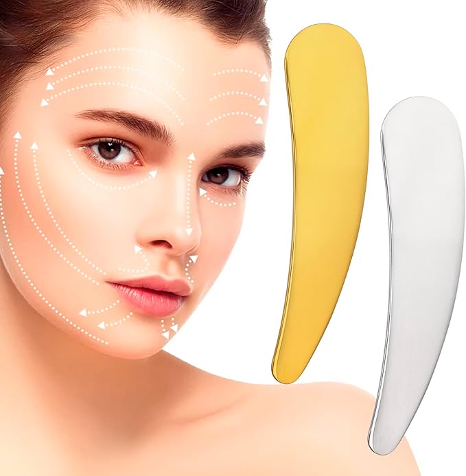 3pcs Mini Metal Makeup Spatula, Reusable Cosmetic Cream Spatulas Spoon, Skincare Scoop Applicator Facial Massage Beauty Tools for Mixing and Sampling Face Eye Cream- Silver & Gold & Rose Gold
