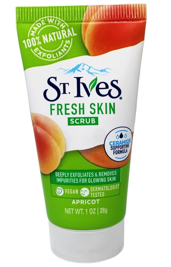 St. Ives Fresh Skin Scrub, Deep Exfoliator Skin Care for Clean, Glowing Skin, Apricot, 1 OZ