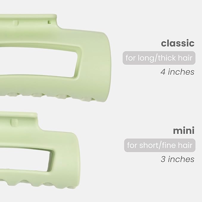 Mello Medium Hair Clip - Flexible Comfort Hair Claw for Women, Strong Hold for Thick & Thin Hair Styling, Durable Material, Matte Non-Slip Finish, Made in Korea, Patent Pending (Green, Medium)